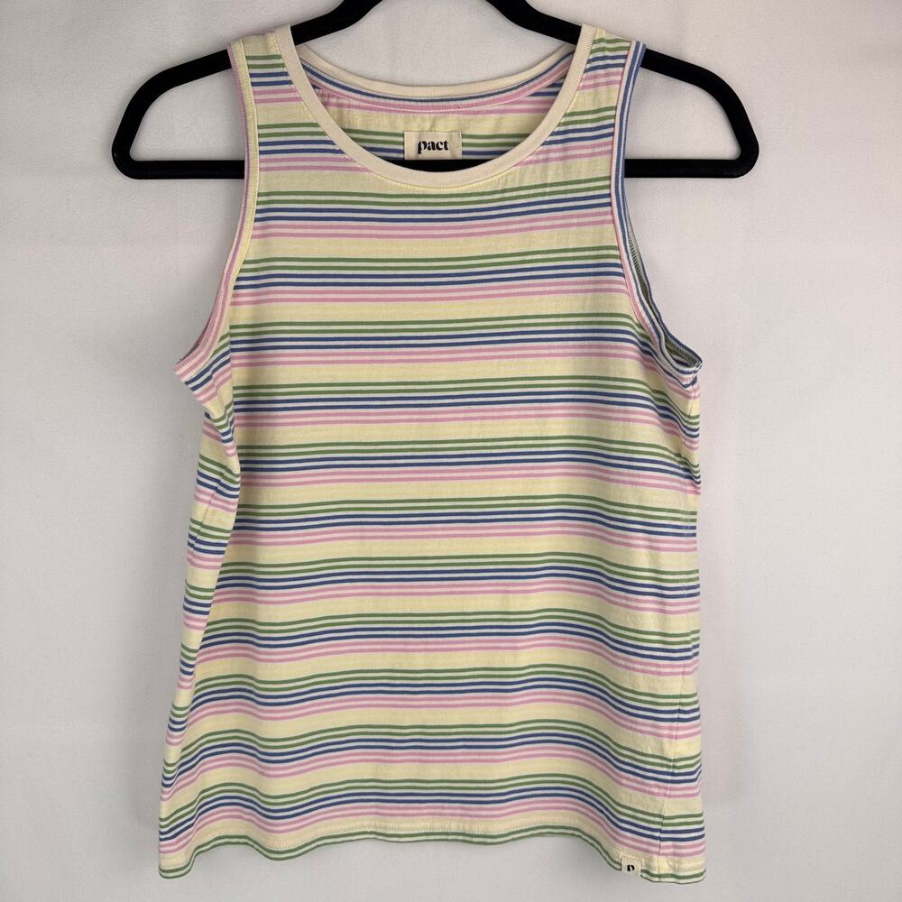 Pact Organic Cotton Striped Tank Top Size M